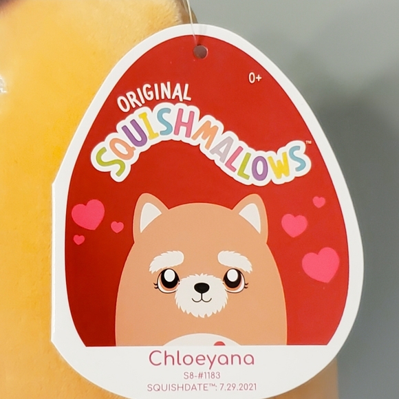8" Squishmallow Chloeyana the dog puppy Valentine's stuffed animal soft plush - Picture 2 of 3